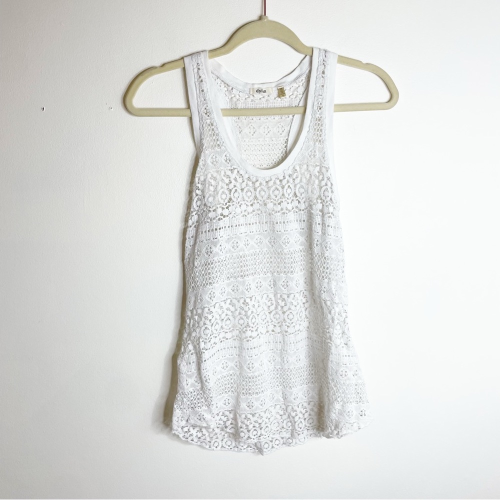 Dylan White Crochet Lace Tank Top - Boho Festival